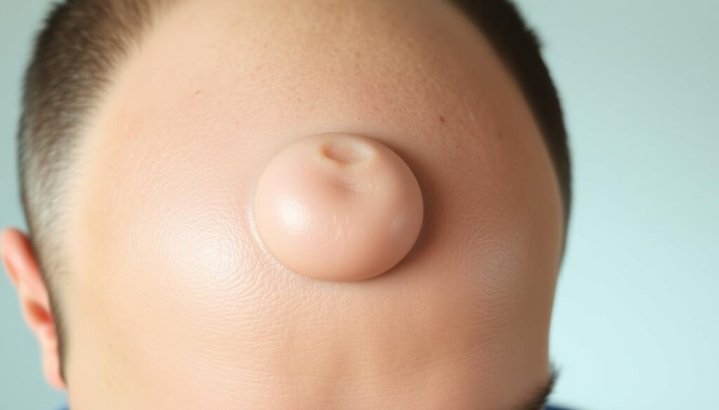 Forehead Bump Lipoma Illustration