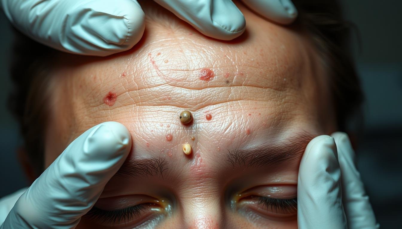 skin growth on forehead
